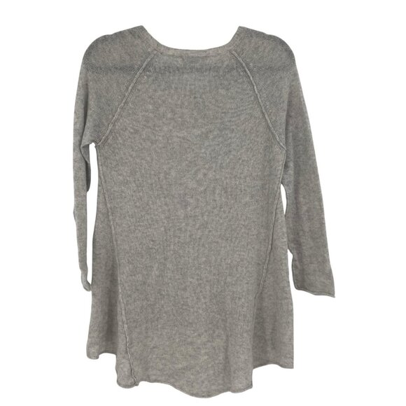 SUBTLE LUXURY Women’s Size S/M Pullover 100% Cashmere Asymmetric Light Gray - Picture 2 of 9